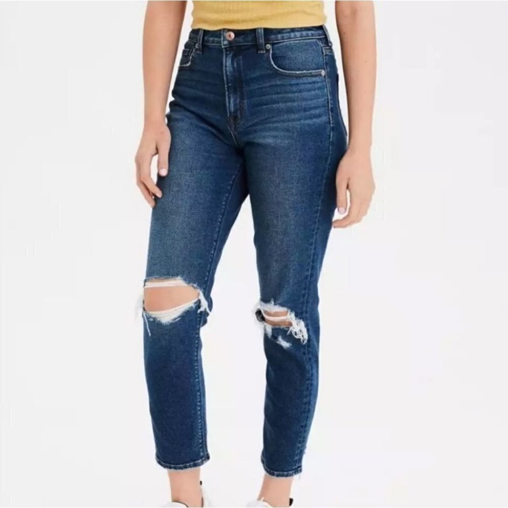 American eagle mom jean stretch high rise ankle 4